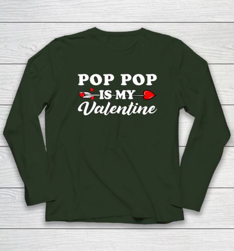 Funny Pop Pop Is My Valentine Matching Family Heart Couples Long Sleeve T-Shirt 3
