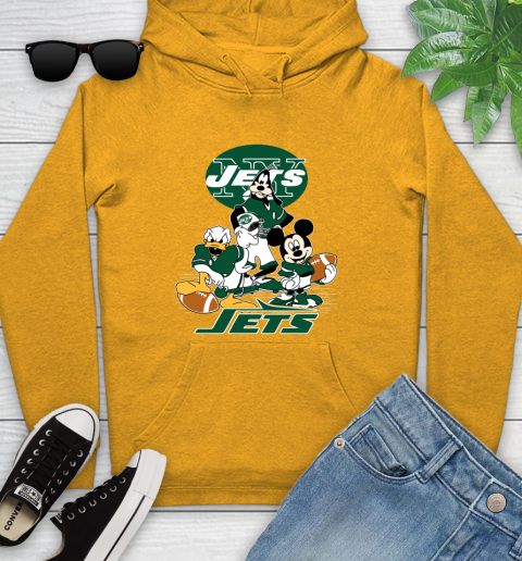 NFL New York Jets Mickey Mouse Donald Duck Goofy Football Shirt Youth Hoodie 2