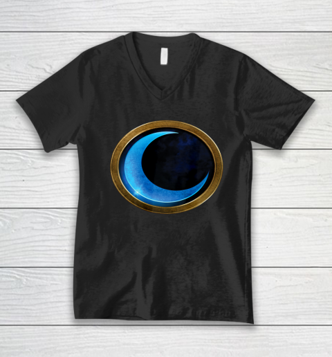 Marvel Moon Knight Blue Crescent Logo V-Neck T-Shirt