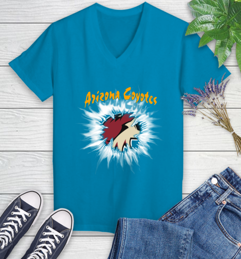 Arizona Coyotes NHL Hockey Adoring Fan Rip Sports Women's V-Neck T-Shirt 7