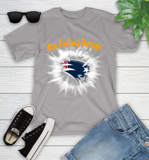 New England Patriots NFL Football Adoring Fan Rip Sports Youth T-Shirt 4