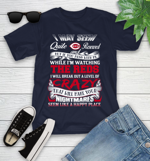 Cincinnati Reds MLB Baseball Don't Mess With Me While I'm Watching My Team Youth T-Shirt 2