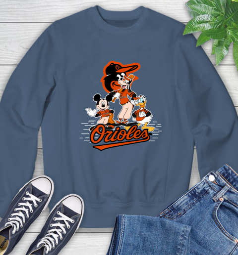 MLB Baltimore Orioles Mickey Mouse Donald Duck Goofy Baseball T Shirt Sweatshirt 8