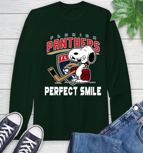 NHL Florida Panthers Snoopy Perfect Smile The Peanuts Movie Hockey T Shirt Long Sleeve T-Shirt 7