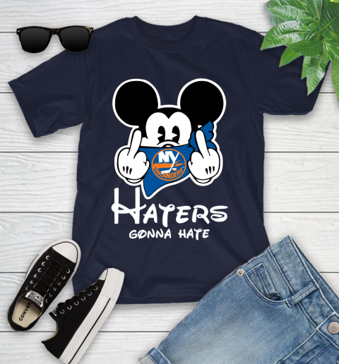 NHL New York Islanders Haters Gonna Hate Mickey Mouse Disney Hockey T Shirt Youth T-Shirt 2