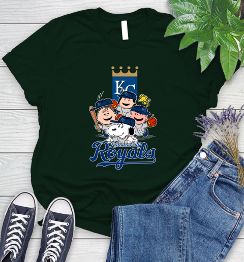 MLB Kansas City Royals Snoopy Charlie Brown Woodstock The Peanuts Movie Baseball T Shirt_000 Women's T-Shirt 6