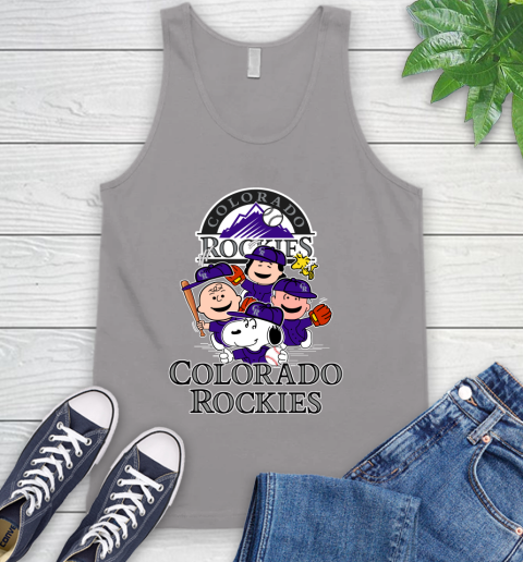 MLB Colorado Rockies Snoopy Charlie Brown Woodstock The Peanuts Movie Baseball T Shirt_000 Tank Top 3