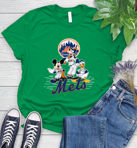MLB New York Mets Mickey Mouse Donald Duck Goofy Baseball T Shirt Women's T-Shirt 9