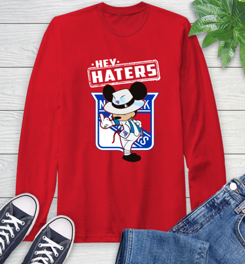 NHL Hey Haters Mickey Hockey Sports New York Rangers Long Sleeve T-Shirt 11