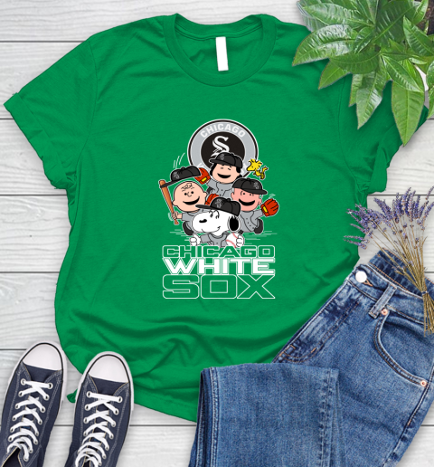 MLB Chicago White Sox Snoopy Charlie Brown Woodstock The Peanuts Movie Baseball T Shirt_000 Women's T-Shirt 9