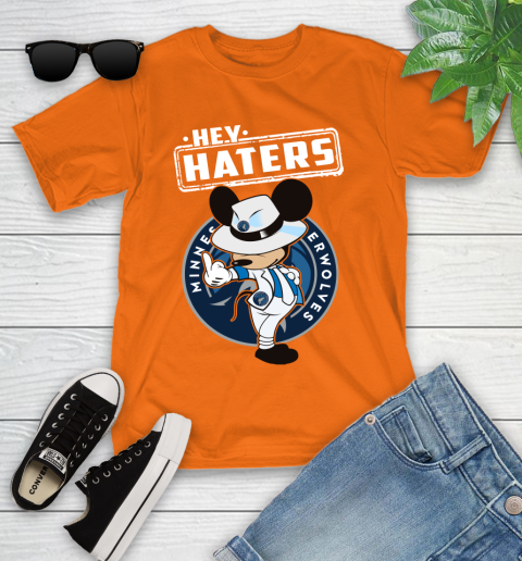 NBA Hey Haters Mickey Basketball Sports Minnesota Timberwolves Youth T-Shirt 9