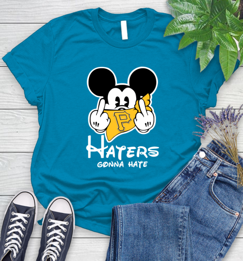MLB Pittsburgh Pirates Haters Gonna Hate Mickey Mouse Disney Baseball T Shirt_000 Women's T-Shirt 10