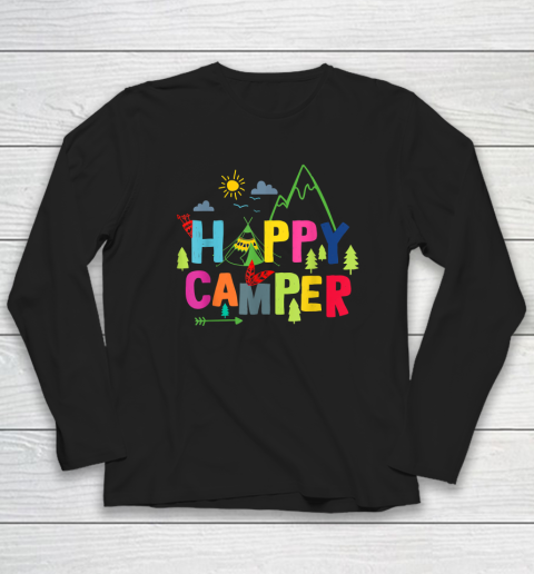 Happy Camper Camping Funny Long Sleeve T-Shirt