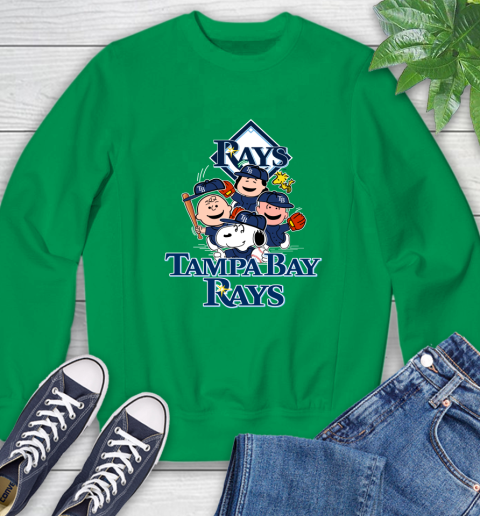 MLB Tampa Bay Rays Snoopy Charlie Brown Woodstock The Peanuts Movie Baseball T Shirt Sweatshirt 7