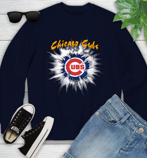 Chicago Cubs MLB Baseball Adoring Fan Rip Sports Youth Sweatshirt 2