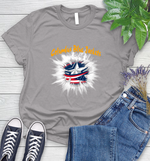 Columbus Blue Jackets NHL Hockey Adoring Fan Rip Sports Women's T-Shirt 5