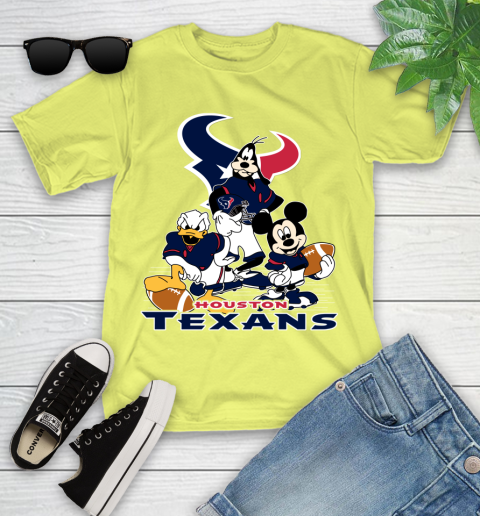 NFL Houston Texans Mickey Mouse Donald Duck Goofy Football Shirt Youth T-Shirt 10