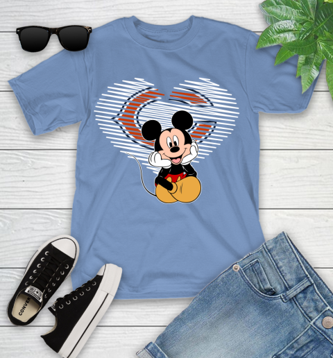NFL Chicago Bears The Heart Mickey Mouse Disney Football T Shirt_000 Youth T-Shirt 15