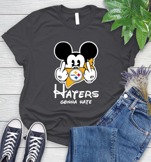 NFL Pittsburgh Steelers Haters Gonna Hate Mickey Mouse Disney Football T Shirt_000 Women's T-Shirt 8