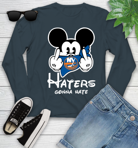 NHL New York Islanders Haters Gonna Hate Mickey Mouse Disney Hockey T Shirt Youth Long Sleeve 9