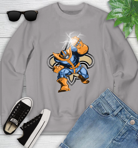 New Orleans Saints NFL Football Thanos Avengers Infinity War Marvel Youth Sweatshirt 3