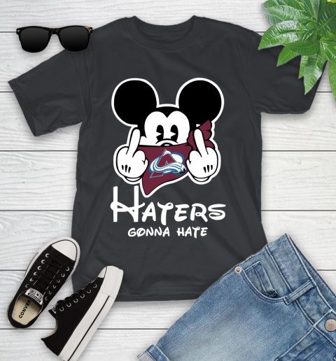 NHL Colorado Avalanche Haters Gonna Hate Mickey Mouse Disney Hockey T Shirt Youth T-Shirt