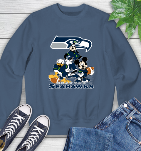 NFL Seattle Seahawks Mickey Mouse Donald Duck Goofy Football Shirt Sweatshirt 8