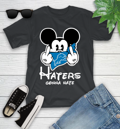 NFL Detroit Lions Haters Gonna Hate Mickey Mouse Disney Football T Shirt Youth T-Shirt