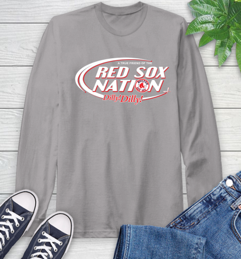 MLB A True Friend Of The Boston Red Sox Dilly Dilly Baseball Sports Long Sleeve T-Shirt 6