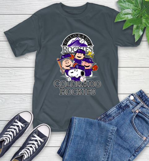 MLB Colorado Rockies Snoopy Charlie Brown Woodstock The Peanuts Movie Baseball T Shirt_000 T-Shirt 10