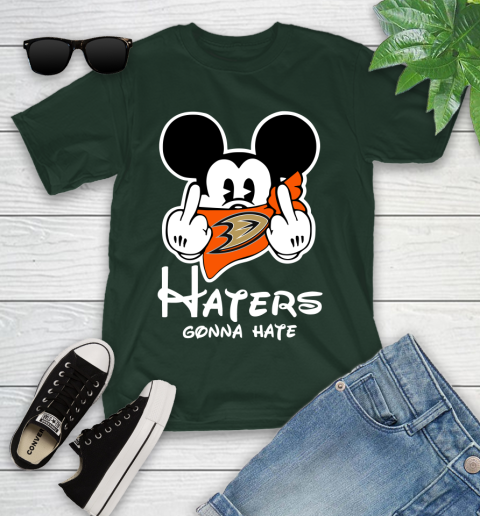 NHL Anaheim Ducks Haters Gonna Hate Mickey Mouse Disney Hockey T Shirt Youth T-Shirt 5