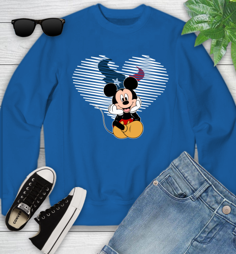 NFL Houston Texans The Heart Mickey Mouse Disney Football T Shirt_000 Youth Sweatshirt 7