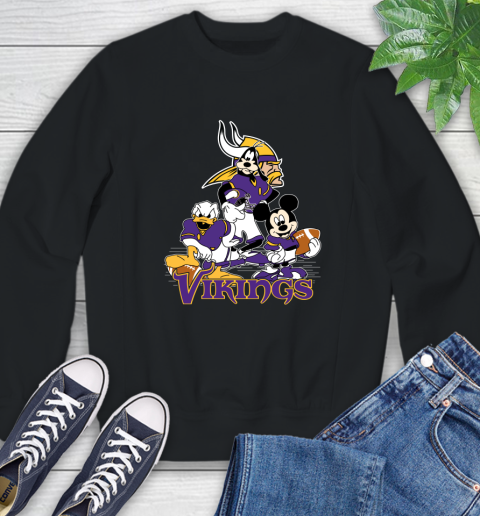 NFL Minnesota Vikings Mickey Mouse Donald Duck Goofy Football Shirt Sweatshirt