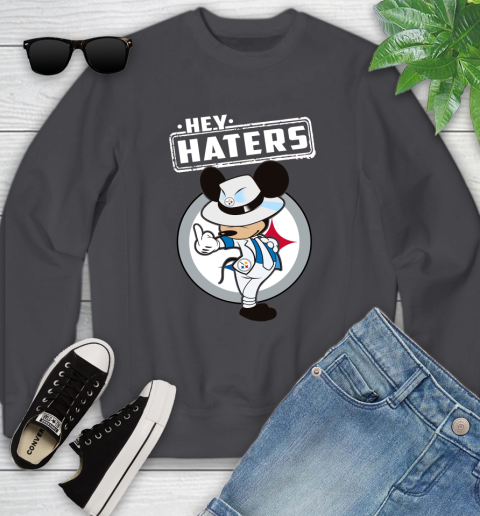 NFL Hey Haters Mickey Football Sports Pittsburgh Steelers Youth Sweatshirt 5