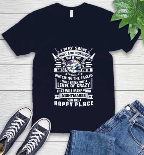 Philadelphia Eagles NFL Football Don't Mess With Me While I'm Watching My Team Sports V-Neck T-Shirt 2