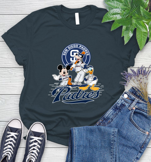 MLB San Diego Padres Mickey Mouse Donald Duck Goofy Baseball T Shirt Women's T-Shirt 11
