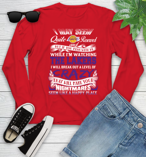 Los Angeles Lakers NBA Basketball Don't Mess With Me While I'm Watching My Team Youth Long Sleeve 11