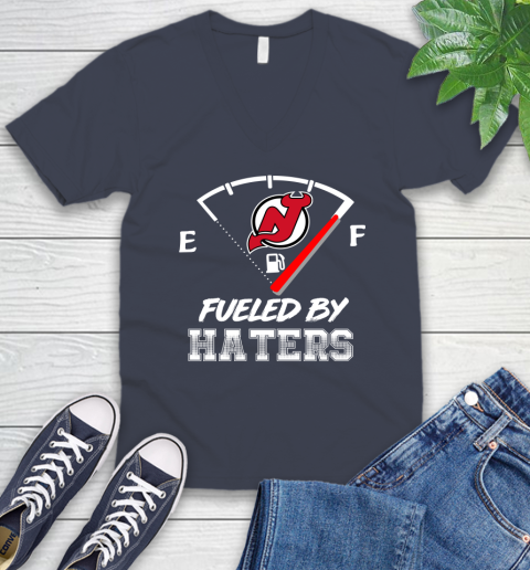 New Jersey Devils NHL Hockey Fueled By Haters Sports V-Neck T-Shirt 8