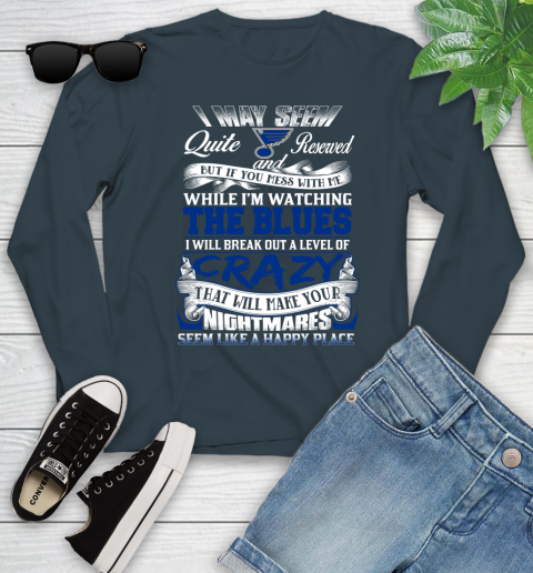 St.Louis Blues NHL Hockey Don't Mess With Me While I'm Watching My Team Youth Long Sleeve 9