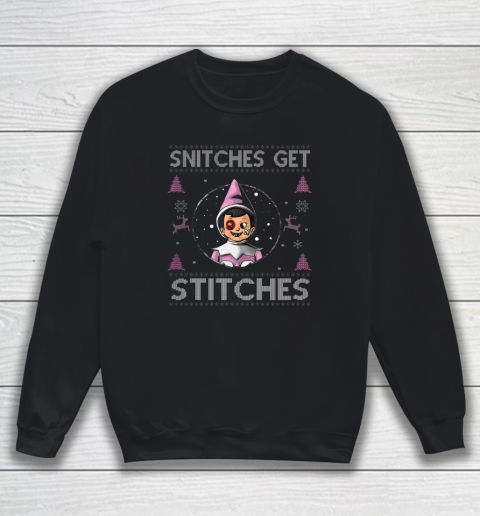 Snitches Get Stitches Shirt Funny Christmas Xmas Pajamas Ugly Sweatshirt