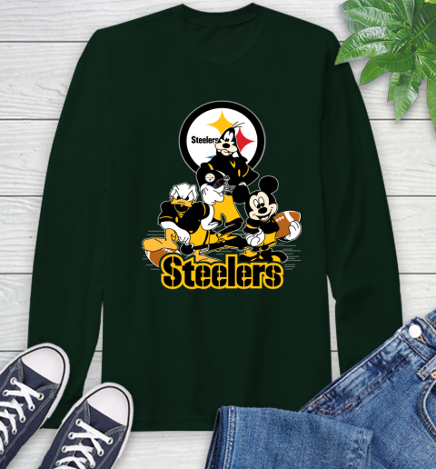 NFL Pittsburgh Steelers Mickey Mouse Donald Duck Goofy Football Shirt Long Sleeve T-Shirt 7