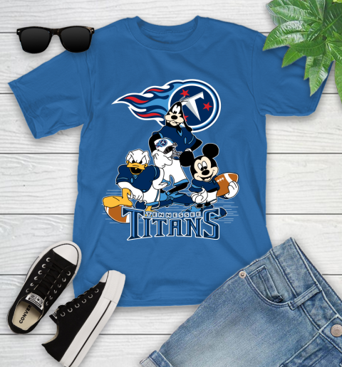 NFL Tennessee Titans Mickey Mouse Donald Duck Goofy Football Shirt Youth T-Shirt 12