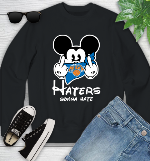 NBA New York Knicks Haters Gonna Hate Mickey Mouse Disney Basketball T Shirt Youth Sweatshirt