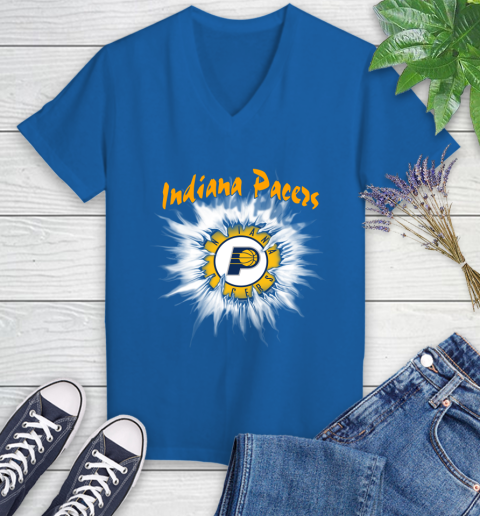 Indiana Pacers NBA Basketball Rip Sports Women's V-Neck T-Shirt 10