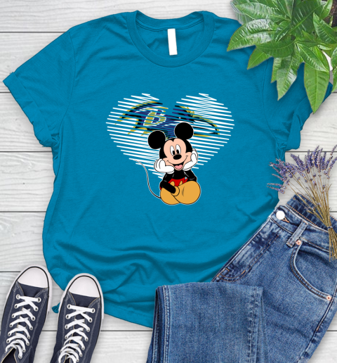 NFL Baltimore Ravens The Heart Mickey Mouse Disney Football T Shirt_000 Women's T-Shirt 10