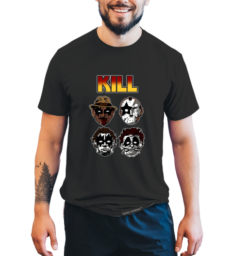 Halloween T Shirt, Horror Characters Kill Shirt, Michael Myers Jason Voorhees Freddy Krueger Leatherface T Shirt, Halloween Gifts