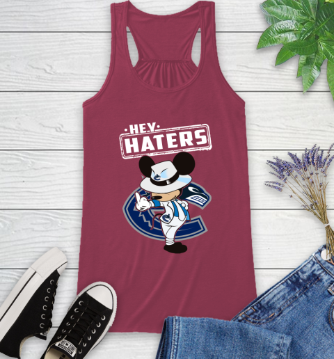 NHL Hey Haters Mickey Hockey Sports Vancouver Canucks Racerback Tank 7