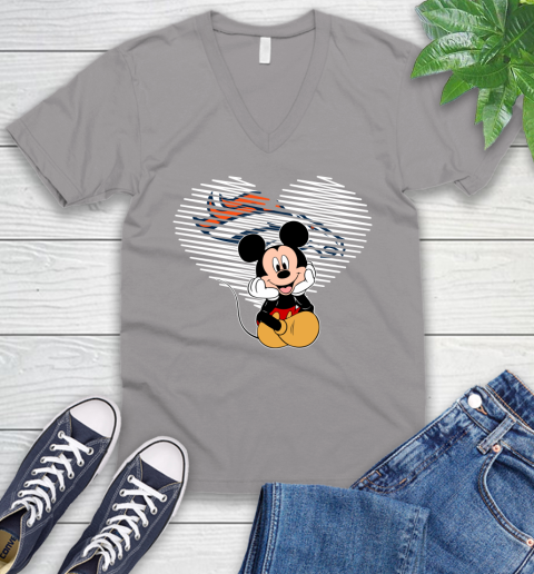 NFL Denver Broncos The Heart Mickey Mouse Disney Football T Shirt_000 V-Neck T-Shirt 3