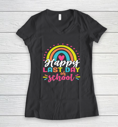 Happy Last Day of School Teacher Student Graduation Women's V-Neck T-Shirt 4