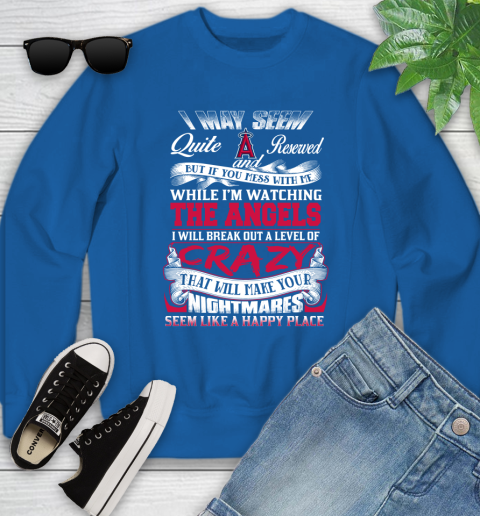 Los Angeles Angels MLB Baseball Don't Mess With Me While I'm Watching My Team Youth Sweatshirt 7